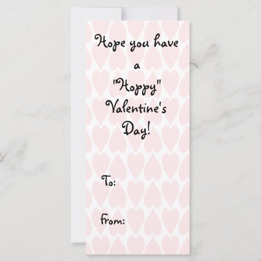 ピンクのハートとカエルの子供のバレンタインカード (裏面)