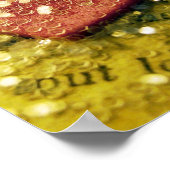 ピンクのハートとグリッター ポスター (角)