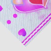 ピンクのハートとストライプ 薄葉紙 (詳細)