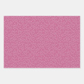 ピンクのハートとドットのバレンタインデー ラッピングペーパーシート (正面2)