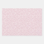 ピンクのハートとドットのバレンタインデー ラッピングペーパーシート (正面)