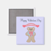 ピンクのハートとリトルベア マグネット (正面/裏面)