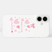 ピンクのハートとリボン I'm Just a Girl スマホケース Case-Mate iPhoneケース (裏面 (横))