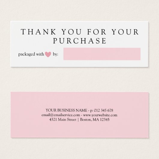 ピンクのハートと愛のパッケージありがとうありがとう (正面&裏面)