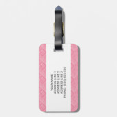 ピンクのハートと文字を持つアイレデールテリア犬 ラゲッジタグ (裏面縦)
