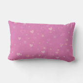 ピンクのハートと星模様 ランバークッション (裏面)