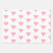 ピンクのハートと水彩象ギフト ラッピングペーパーシート (正面2)