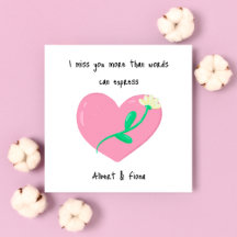 ピンクのハートと白恋しく思花