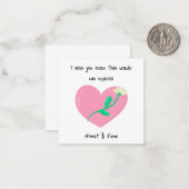 ピンクのハートと白恋しく思花 ノートカード (正面/裏面インサイチュ)