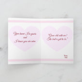 ピンクのハートと花ハッピーバレンタインカード カード (内部)