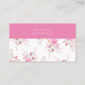 ピンクのハートと花 名刺 (裏面)