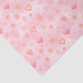 ピンクのハートと雪片クリスマス 薄葉紙 (詳細)