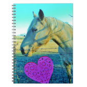 ピンクのハートと黄色の馬 ノートブック (正面)