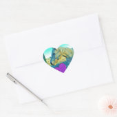 ピンクのハートと黄色の馬 ハートシール (封筒)