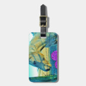 ピンクのハートと黄色の馬 ラゲッジタグ (正面縦)