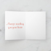 ピンクのハートに手を伸ばすチンチラ カード (内部)