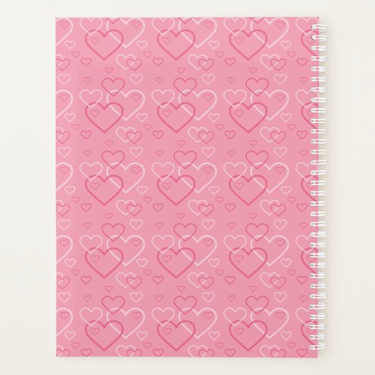 ピンクのハートに青イタリアンと白のグレイハウンド プランナー手帳 (裏面)