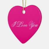 ピンクのハートのオーナメント- I愛 セラミックオーナメント (左)