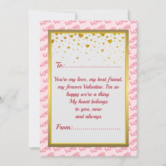 ピンクのハートのカスタム写真 (裏面)