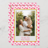 ピンクのハートのカスタム写真 (正面/裏面)