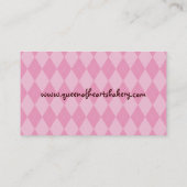 ピンクのハートのカップケーキはパン屋を焼くクッキーを振りかけます 名刺 (裏面)