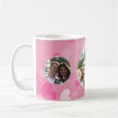 ピンクのハートのカップルは彼女のためのあなた自身の写真のマグを加えます コーヒーマグカップ (左)