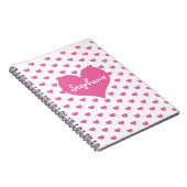 ピンクのハートのガーリーな一流のパーソナライズ ノートブック (右側)