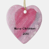 ピンクのハートのクリスマスのオーナメントC30 セラミックオーナメント (右)