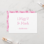 ピンクのハートのシームレスパターン カード (正面/裏面インサイチュ)