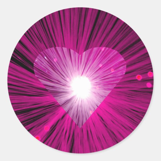 ピンクのハートのシール ラウンドシール (正面)