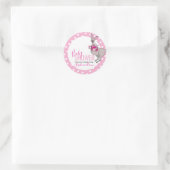 ピンクのハートのステッカーの赤ちゃんシャワーカンガルー袋 ラウンドシール (バッグ)