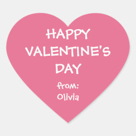 ピンクのハートのバパーソナライズされたレンタギフトラベル ハートシール