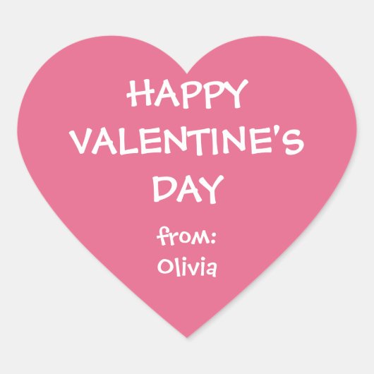 ピンクのハートのバパーソナライズされたレンタギフトラベル ハートシール (正面)