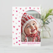 ピンクのハートのパタン、アーチ写真バレンタインデー シーズンカード (スタンド正面)