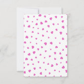 ピンクのハートのフレームが付いた小さなスイートハートのベイビーシャワー 招待状 (裏面)