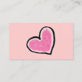 ピンクのハートのプロフィールカード 名刺 (裏面)