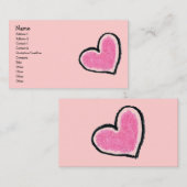 ピンクのハートのプロフィールカード 名刺 (正面/裏面)