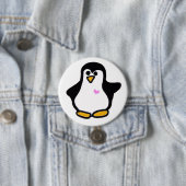 ピンクのハートのペンギンPin 缶バッジ (インサイチュ)