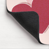 ピンクのハートのペーパーステッカー マウスパッド (コーナー)