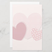 ピンクのハートのペーパーステッカー 便箋 (正面/裏面)