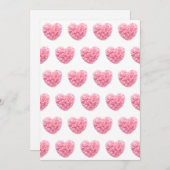 ピンクのハートのホリデーカード シーズンカード (正面/裏面)