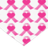 ピンクのハートのリボンの乳癌の認識度 テーブルクロス (アングル)