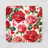 ピンクのハートの女王のクラウンワディングレジストリー エンクロージャーカード (裏面)