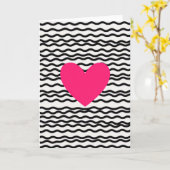 ピンクのハートの愛カード カード (黄色い花)