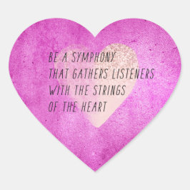 ピンクのハートの文字列の詩 ハートシール