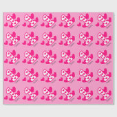 ピンクのハートの最初誕生日のカスタムV05F2 ラッピングペーパー (フラット)