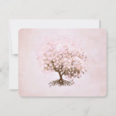 ピンクのハートの木の結婚式 Save the Date セーブザデート (裏面)