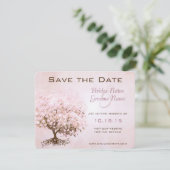 ピンクのハートの木の結婚式 Save the Date セーブザデート (スタンド正面)