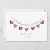 ピンクのハートの結婚記念日カードありがとう サンキューカード (正面)