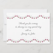 ピンクのハートの結婚記念日カードありがとう サンキューカード (裏面)